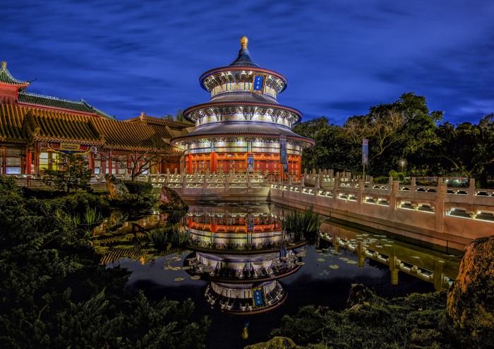 China Pavilion at Walt Disney World at Night