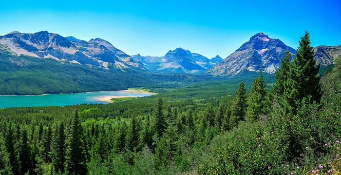 Glacier National Park Saint Mary Lake Mountains Forest USA