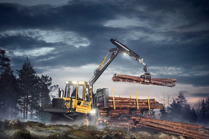 2017 Eco Log 574E Forwarder loading wood logs