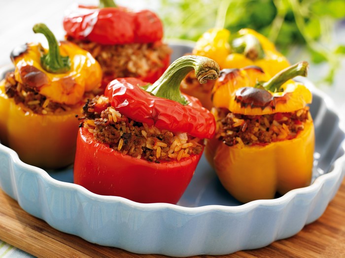 Stuffed Bell Peppers with Meat and Rice