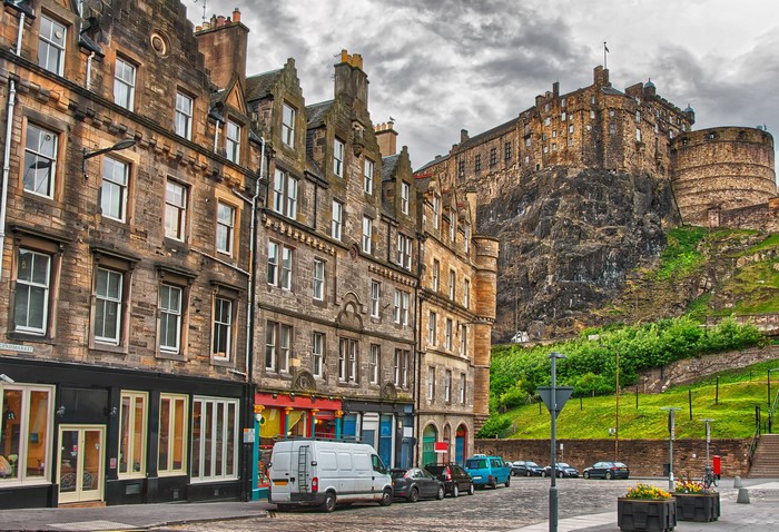 Edinburgh Castle and Old Town Buildings, Scotland