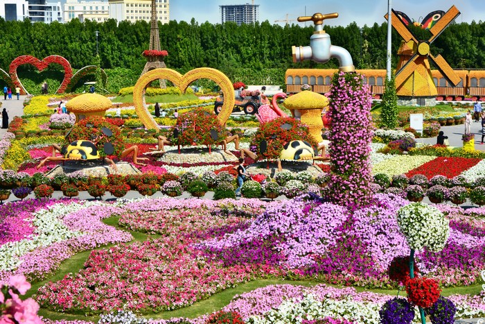 Dubai Miracle Garden with flower sculptures