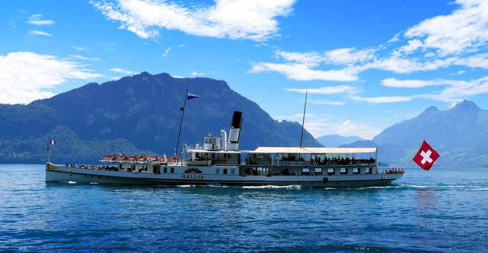 Steamboat Gallia on Lake Lucerne, Switzerland