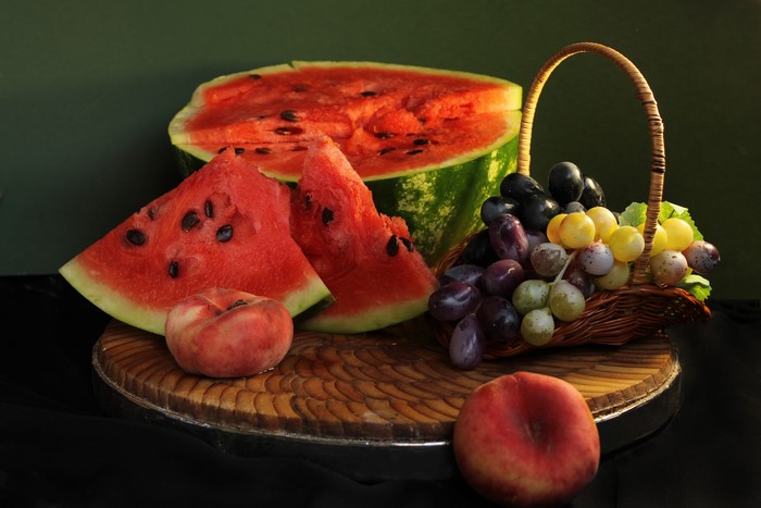 Still-life with Watermelons, Grapes, and Peaches