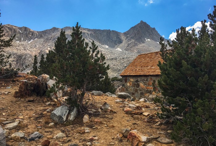 Stone cabin in the mountains near Bishop, California