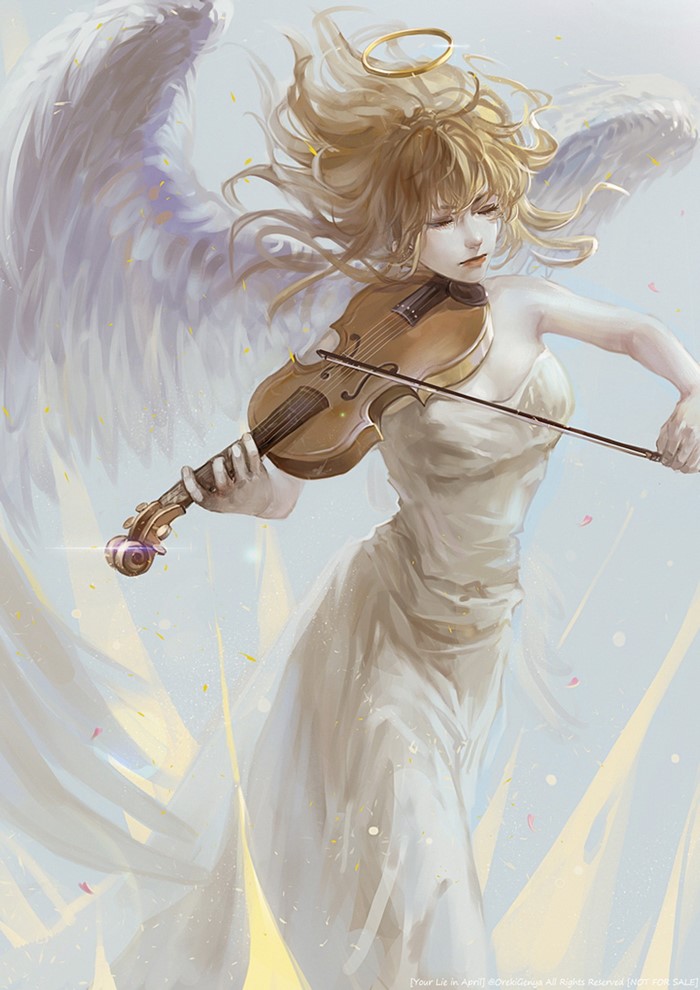 Angel playing the violin