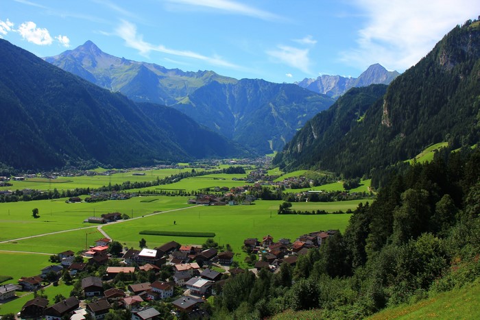 Schwendau Village and Austrian Alps