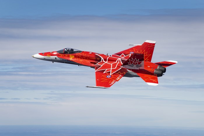 CF-18 Hornet Fighter Jet in Flight