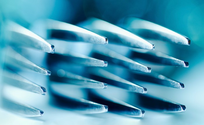 Macro closeup of a fork