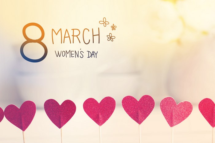8 March Women's Day hearts