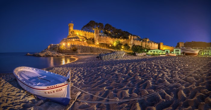 Tossa de Mar Fortress at Evening, Spain