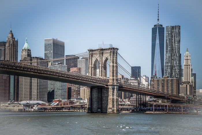 Brooklyn Bridge and Manhattan Skyline, New York City