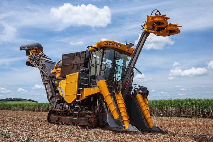 Valtra BE 1035e harvester in a field