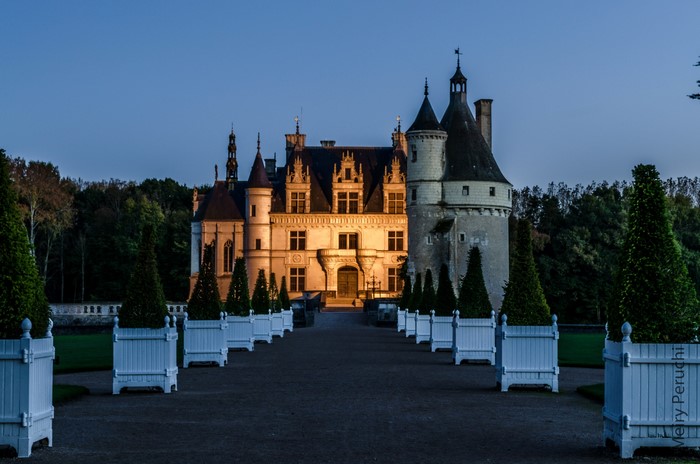 Chateau de Chenonceau at dusk