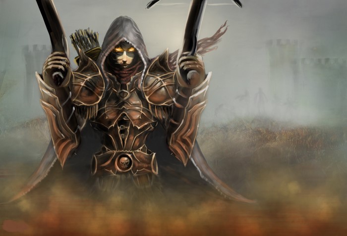 Demon Hunter from Diablo III with crossbow
