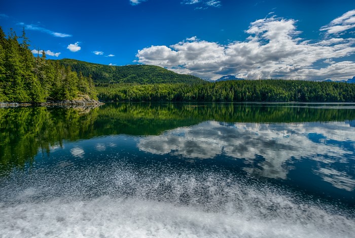 Knight Inlet British Columbia Canada Lake Forest Sky Clouds
