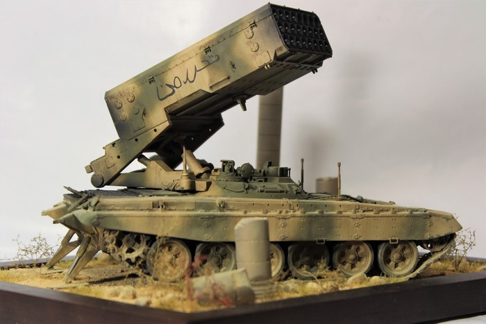 Model of TOS-1A Missile Launcher in Syrian Landscape