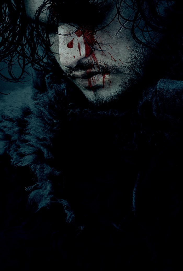 Jon Snow from Game of Thrones with blood
