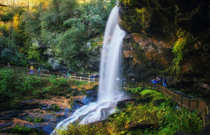 Dry Falls Waterfall in North Carolina, USA