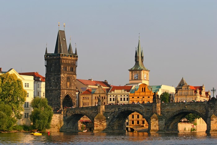 Charles Bridge and Old Town Bridge Tower, Prague, Czech Republic