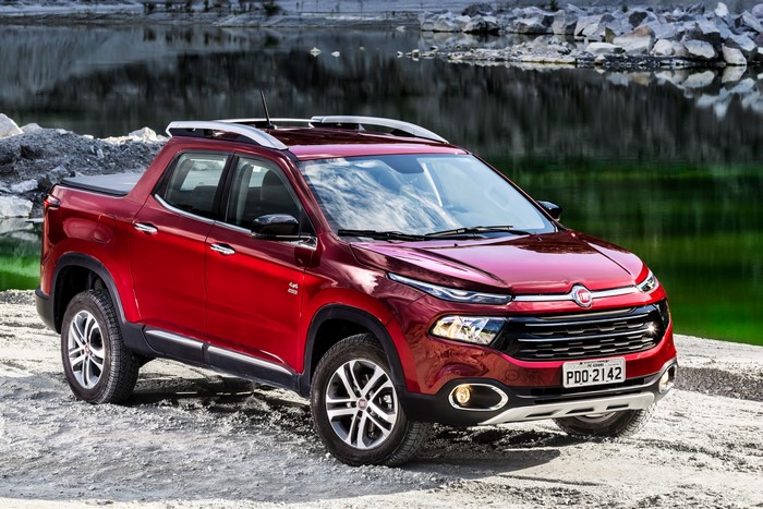 Red Fiat Toro Volcano Pickup Truck