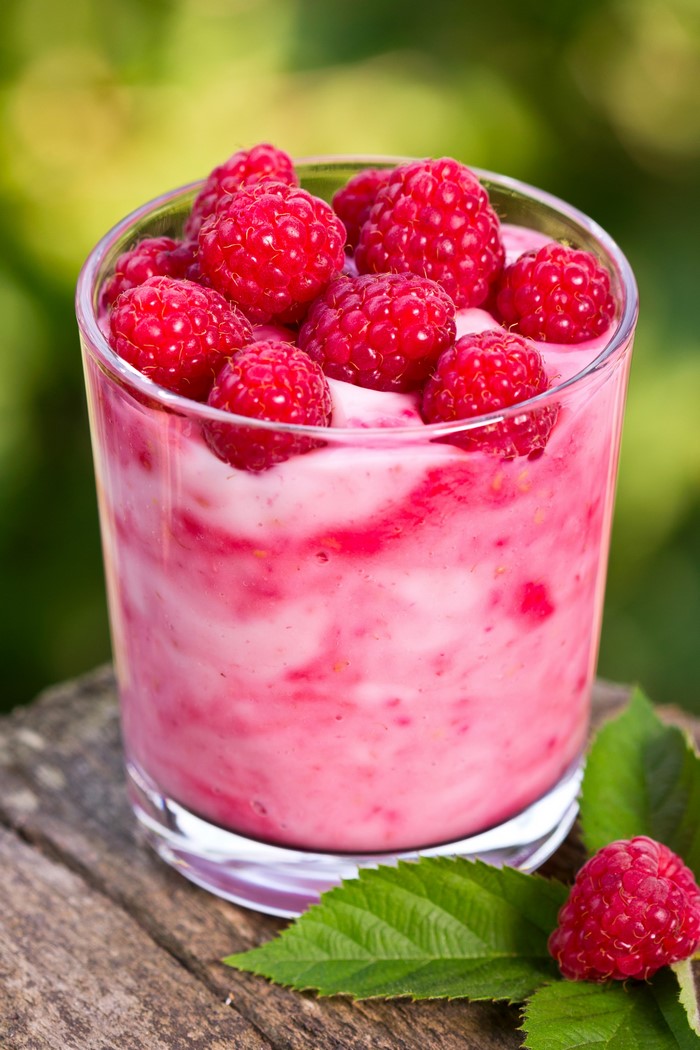 Raspberry Yogurt in a Glass
