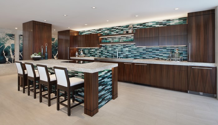 Modern Kitchen with Island and Bar Stools