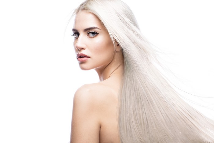 4K Blonde Woman with Long Hair