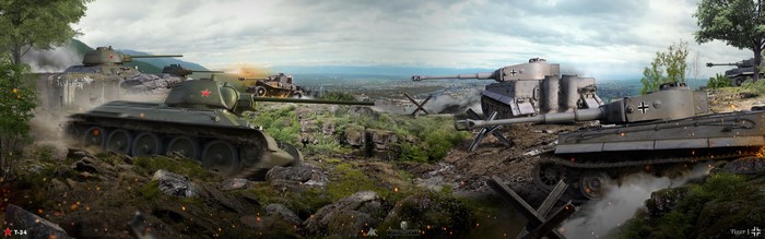 World of Tanks: Tiger I and T-34 Tanks Battle
