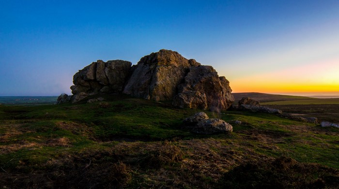 4K Plumstone Mountain Pembrokeshire Grasslands Sunset
