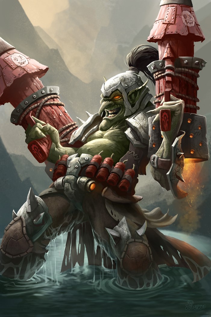Goblin Warrior from Hearthstone: Heroes of Warcraft with Rocket Launchers