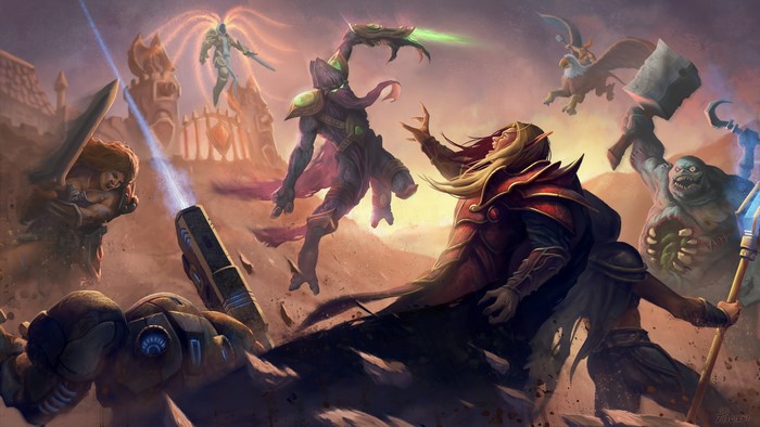 Heroes of the Storm characters in battle