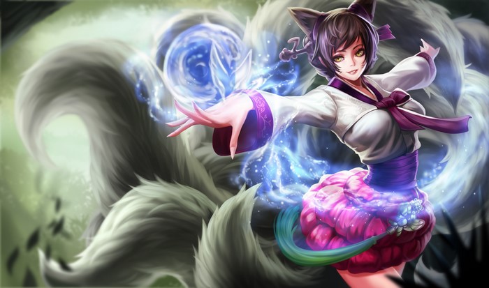 Ahri from League of Legends with Nine Tails