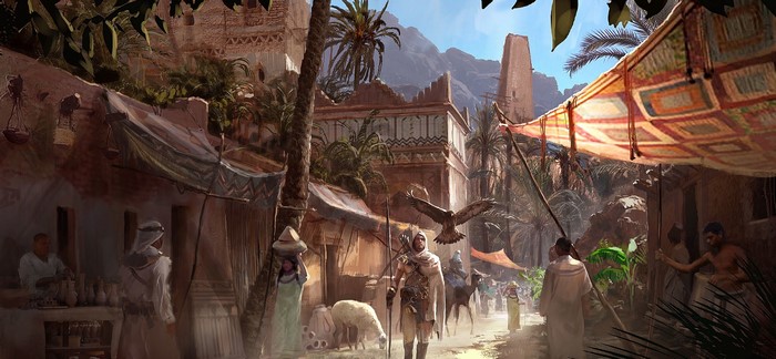 Assassin's Creed Origins: Egyptian Street Market Scene