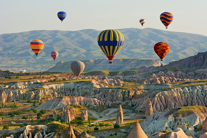 Hot air balloons over Cappadocia, Turkey