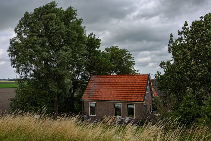 House with red roof in Kolhorn, Netherlands