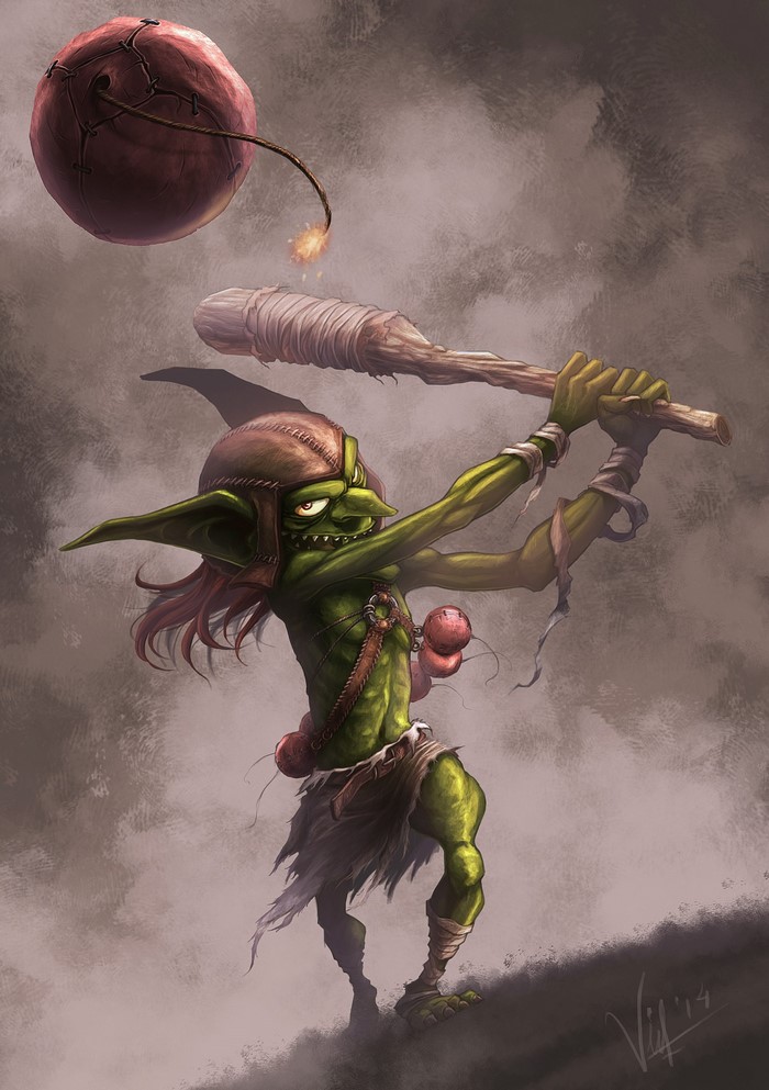 Goblin with a bomb and club from Hearthstone