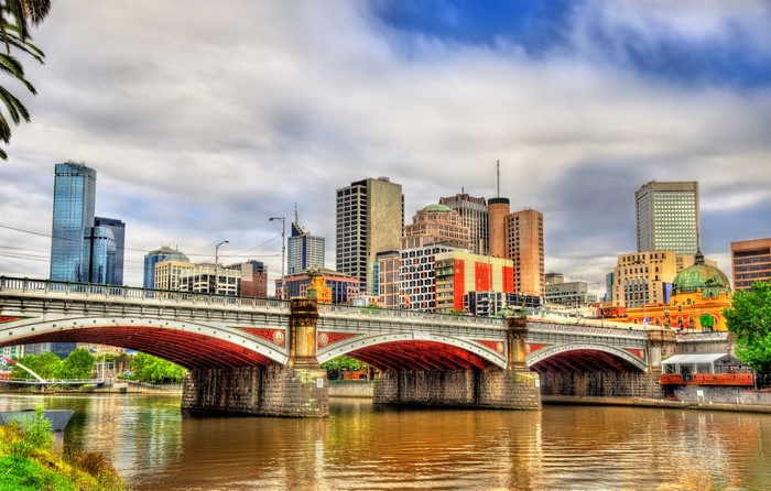 4K Vibrant Melbourne Cityscape with Bridge and River