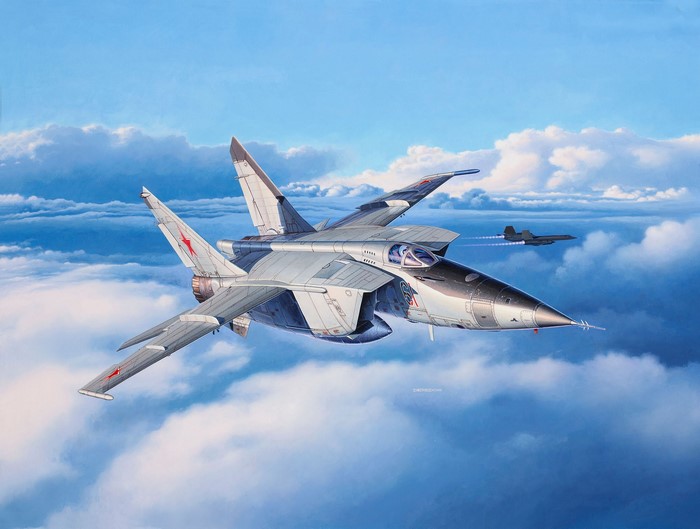 MiG-25RBT and SR-71 Blackbird painting