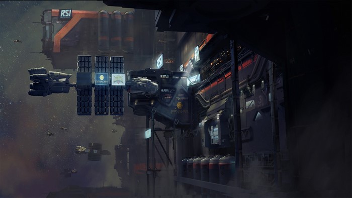 Star Citizen RSI Space Station with Ships