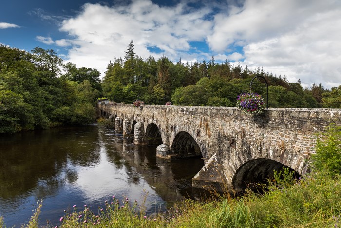 Stone bridge over a river in Beaufort, Kerry, Ireland