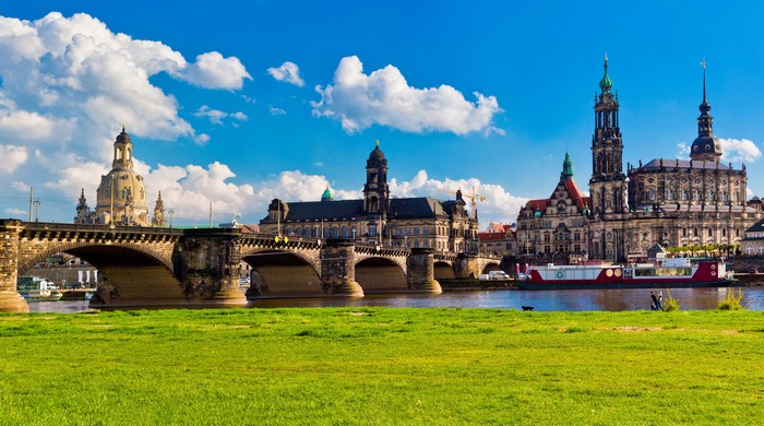 Dresden, Germany: River, Bridge, and Historic Buildings