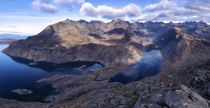 Cuillin Mountains and Lake in Scotland