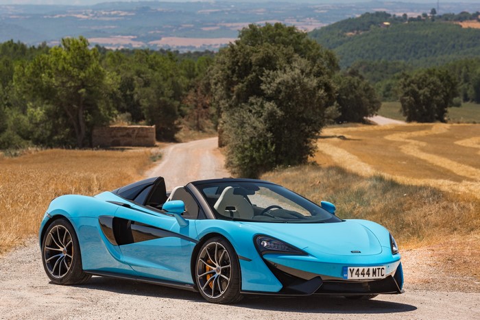 Light Blue McLaren 570S Spider Convertible