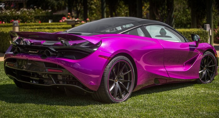 Purple McLaren 720S Coupe on Grass