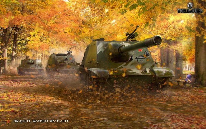 World of Tanks WZ-113G FT, WZ-111G FT, WZ-111-1G FT in Autumn