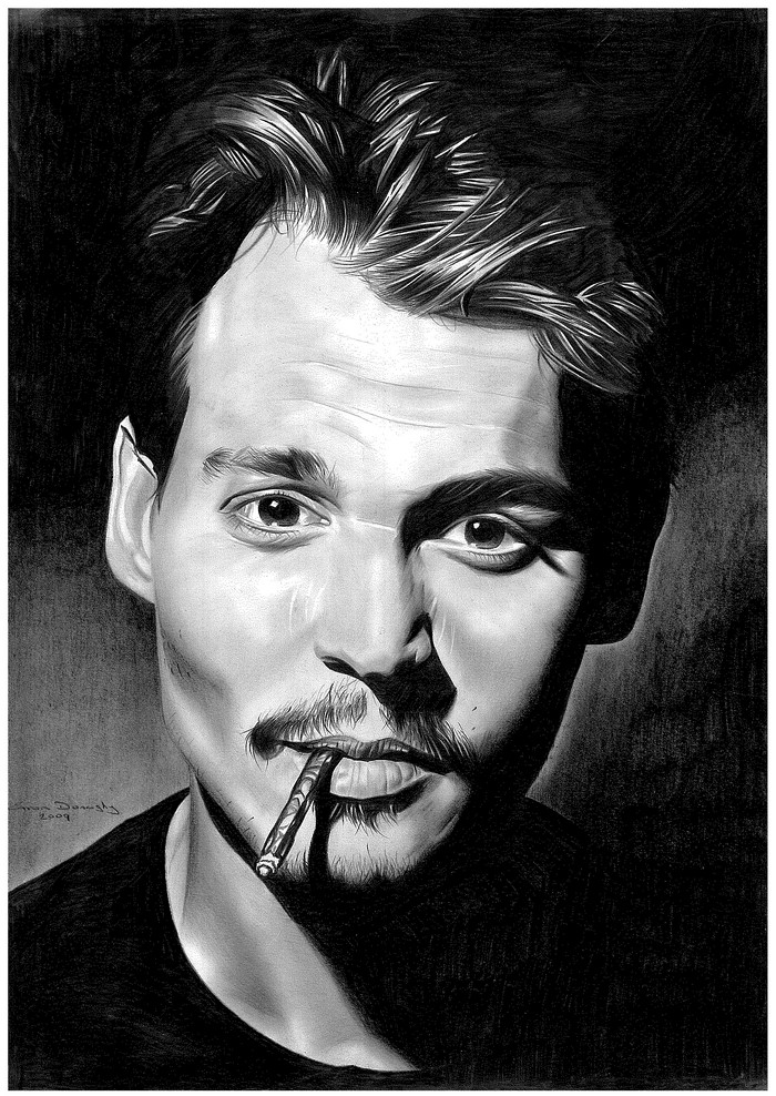 Johnny Depp with a cigarette