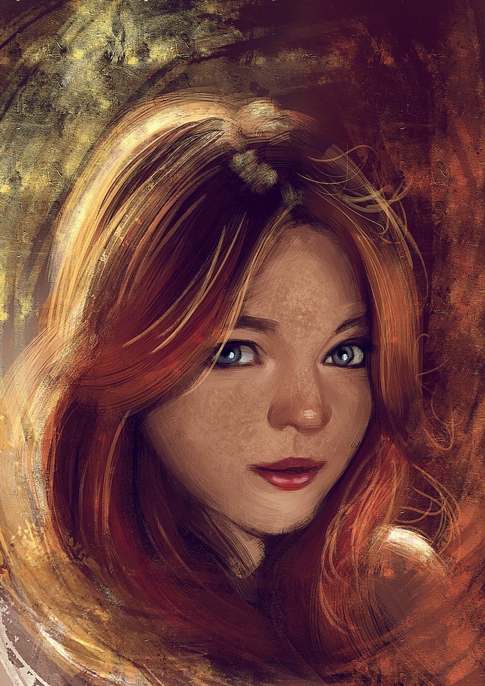 Painting of a Redhead Girl