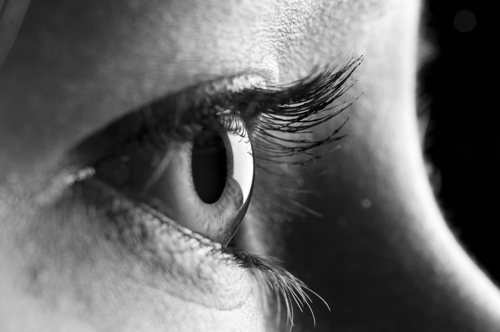 Black and White Macro Closeup of an Eye