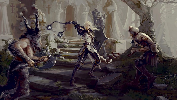 Diablo III Reaper of Souls warrior fighting demons